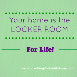 Create a family team locker room in your home. 